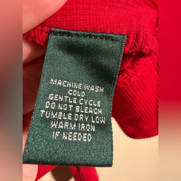 Lauren Ralph Lauren Pullover Sweater 3/4 Zip Gold Crest Logo small Red Old Money - Picture 7 of 10
